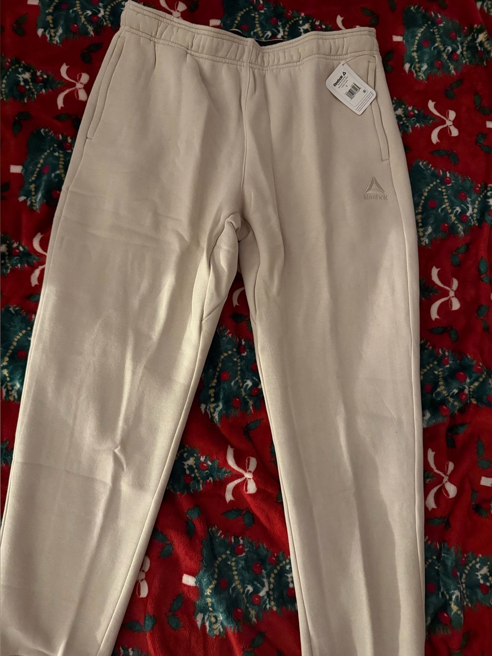 Reebok beige off white sweatpants joggers size L